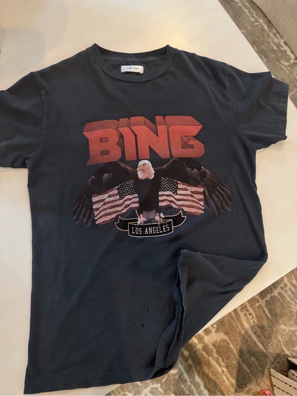 Anine Bing Black Cotton Tee